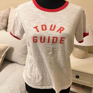 EUC Charlie Holiday Tour Guide Ringer T shirt in US Size 2